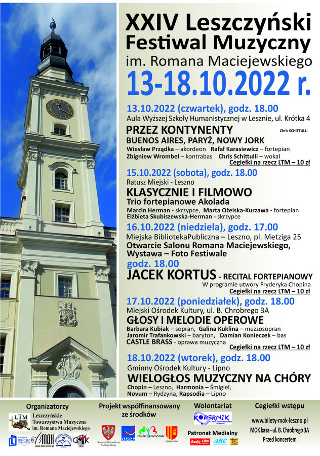 Leszczyński Festiwal Muzyczny im. Romana Maciejewskiego już w październiku!