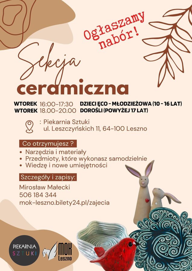 Sekcja ceramiczna - nowa sekcja w MOK.