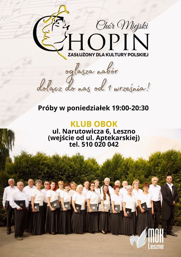 Chór Miejski CHOPIN ogłasza nabór!