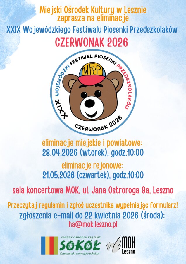 XXIX Wojewódzki Festiwal Piosenki Przedszkolaków - Czerwonak 2026